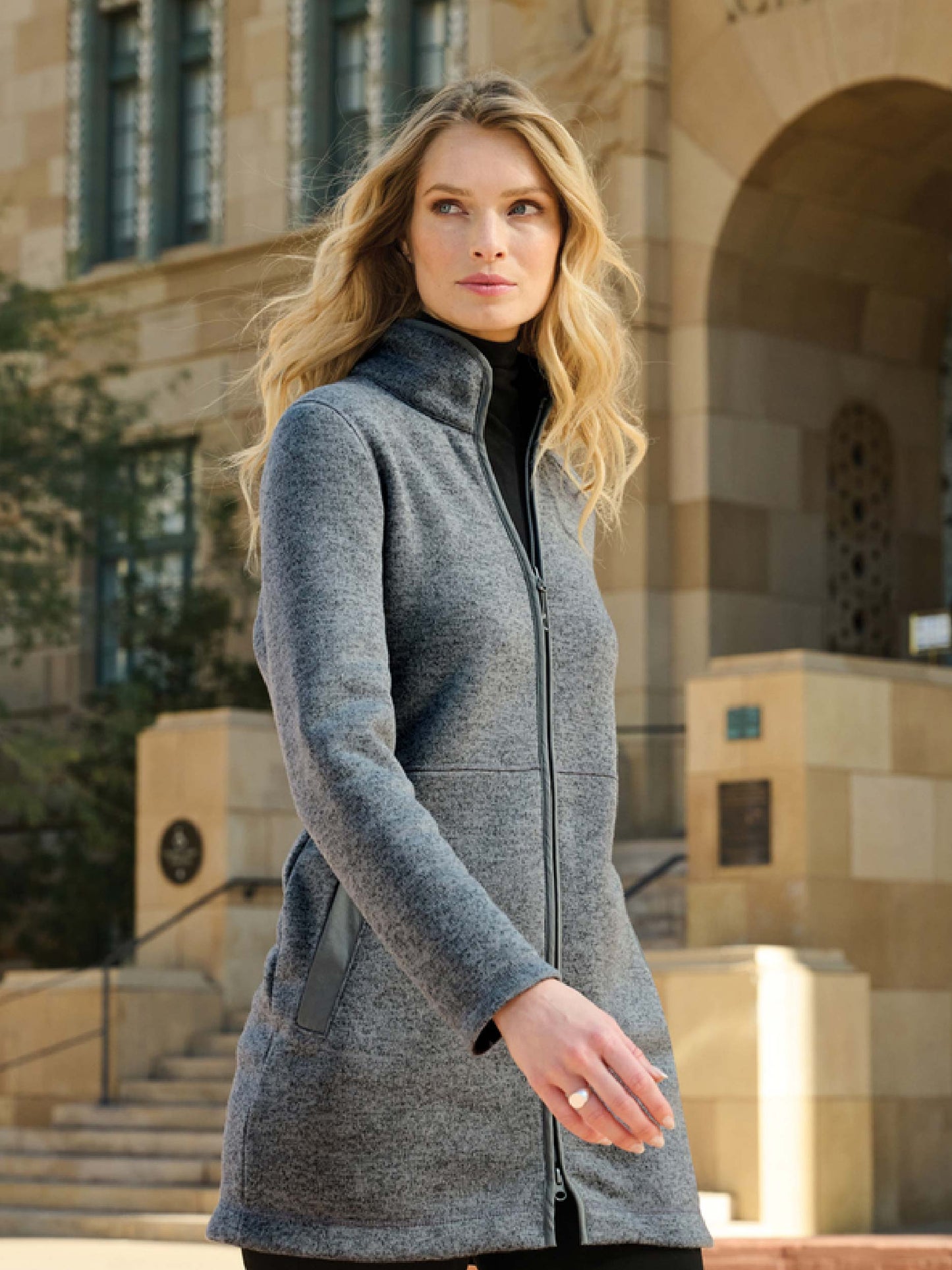 VC224. Port Authority® Ladies Arc Sweater Fleece Long Jacket