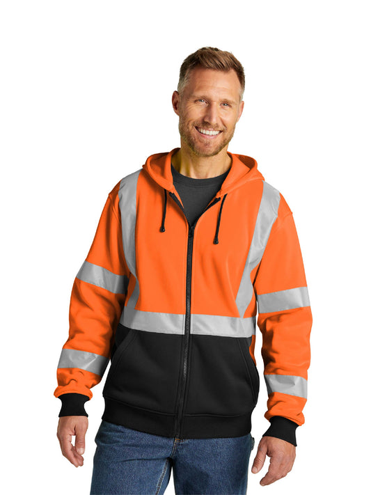 VC150. CornerStone® ANSI 107 Class 3 Heavy-Duty Fleece Full-Zip Hoodie
