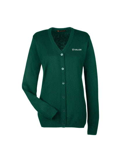 VC223. Harriton Women's Pilbloc V-Neck Button Cardigan Sweater