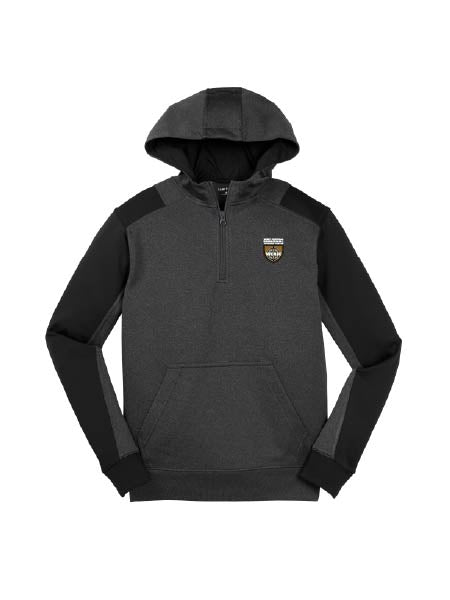 WRJ307. Sport-Tek Tech Fleece Colorblock 1/4-Zip Hooded Sweatshirt