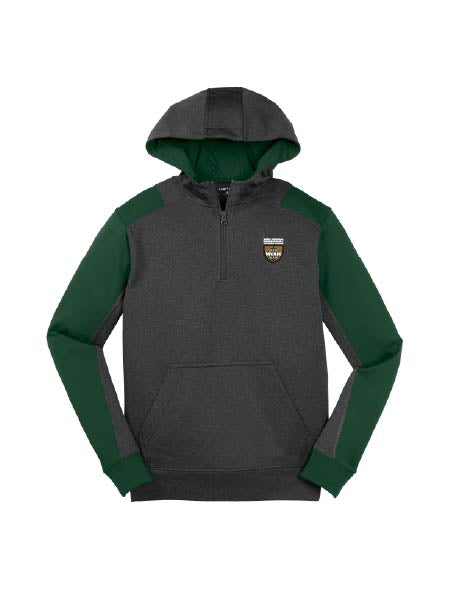 WRJ307. Sport-Tek Tech Fleece Colorblock 1/4-Zip Hooded Sweatshirt