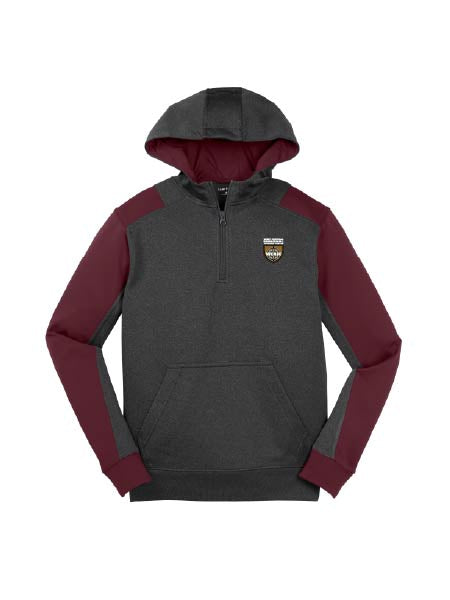 WRJ307. Sport-Tek Tech Fleece Colorblock 1/4-Zip Hooded Sweatshirt