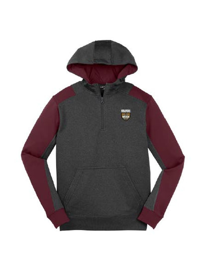 WRJ307. Sport-Tek Tech Fleece Colorblock 1/4-Zip Hooded Sweatshirt
