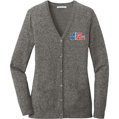 FLAG100. Women's Port Authority® Marled Cardigan Sweater