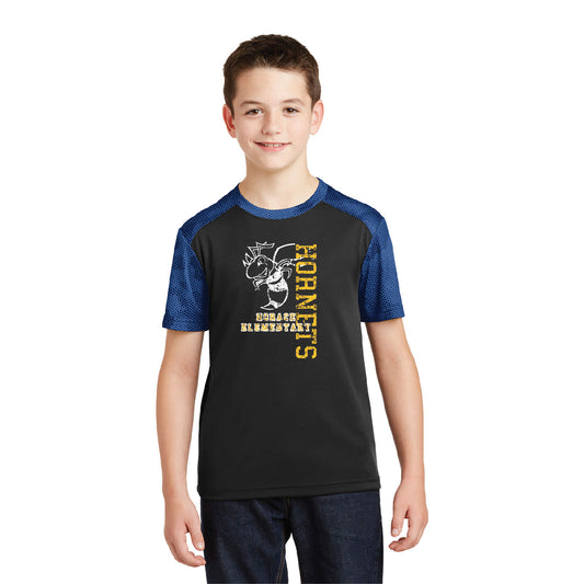 HE101. Youth Sport-Tek® CamoHex Colorblock Tee