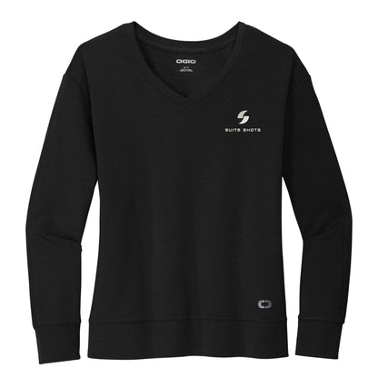 SST103. OGIO® Ladies Luuma Flex Long Sleeve V-Neck
