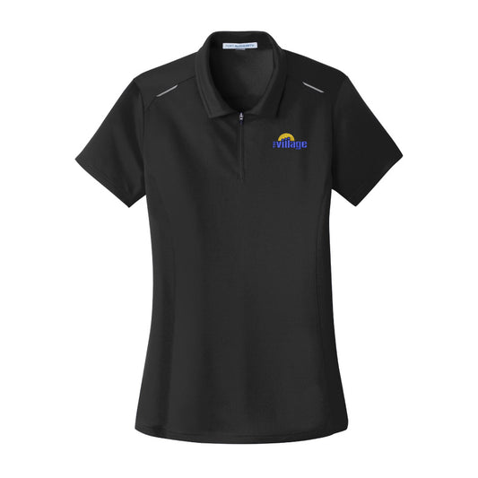 VFSC118. Port Authority® Ladies Pinpoint Mesh Zip Polo