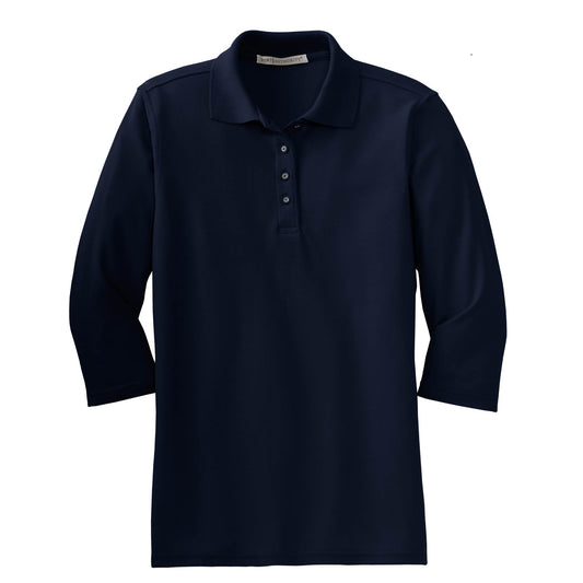 CC217. Port Authority® Ladies Silk Touch™ 3/4 Sleeve Polo Shirt