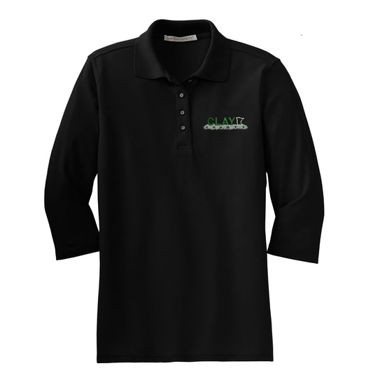 CC217. Port Authority® Ladies Silk Touch™ 3/4 Sleeve Polo Shirt