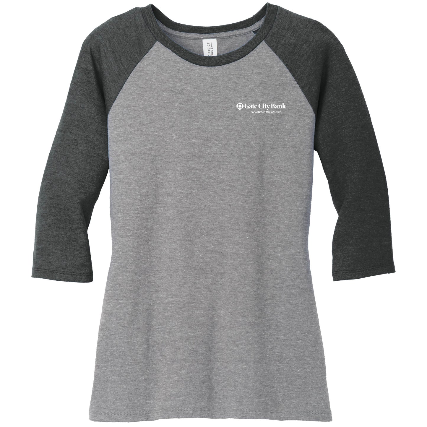 GC219. Women’s District® Perfect Tri ® 3/4-Sleeve Raglan