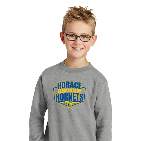 HE111. Port & Company® Youth Core Fleece Crewneck Sweatshirt