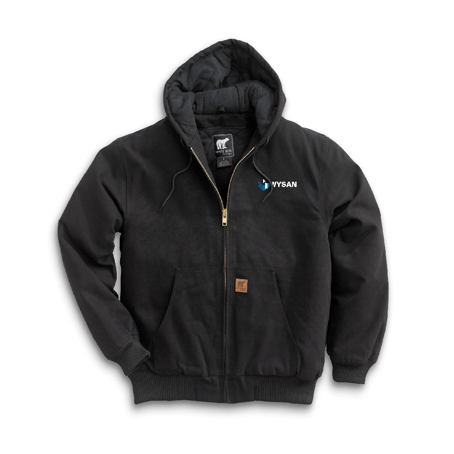 WYS203. Men’s White Bear Cotton Duck Hooded Jacket