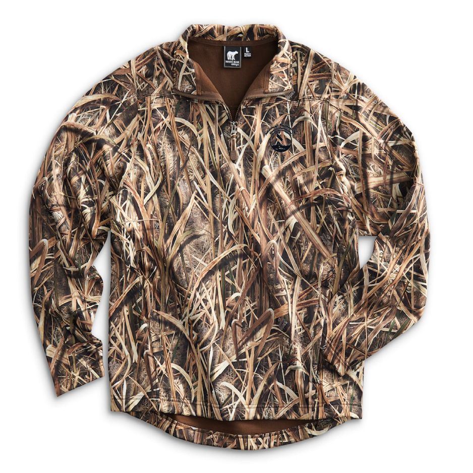 IBI401. White Bear Mossy Oak Camo Pullover
