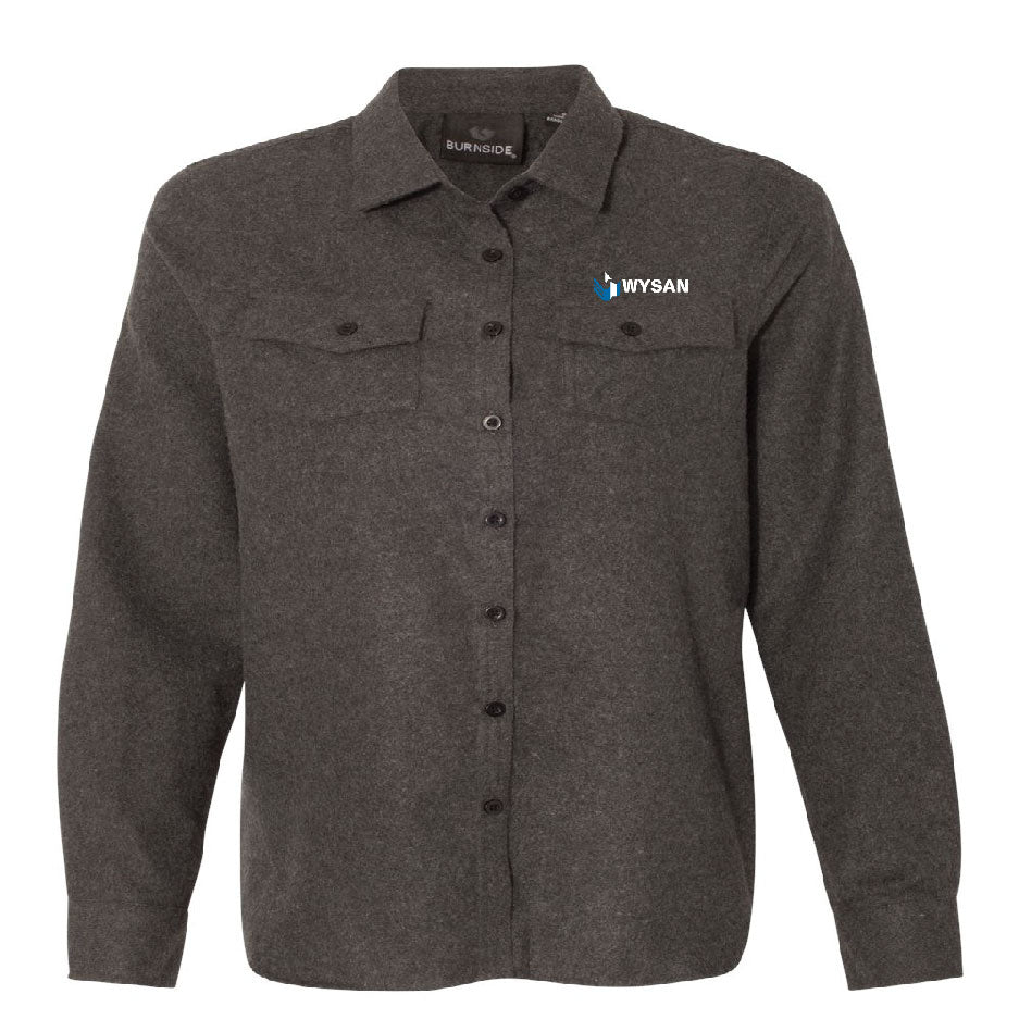 WYS117. Burnside Long Sleeve Solid Flannel Shirt