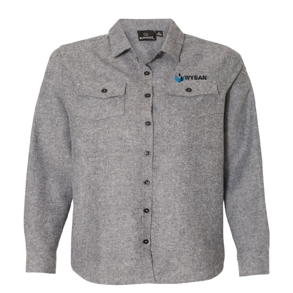 WYS117. Burnside Long Sleeve Solid Flannel Shirt