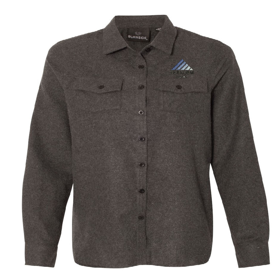 TRCN117. Burnside Long Sleeve Solid Flannel Shirt