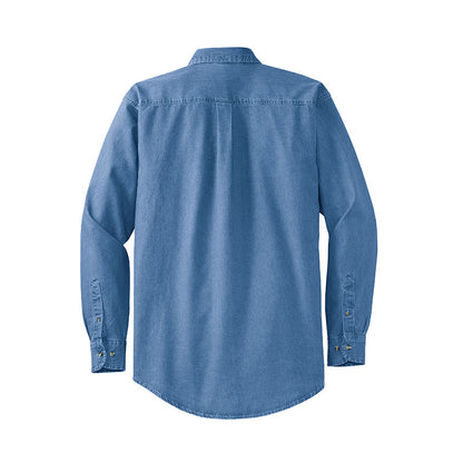ACS204. Men's Long Sleeve Faded Denim Shirt