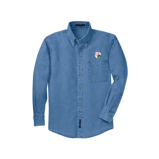 ACS204. Men's Long Sleeve Faded Denim Shirt