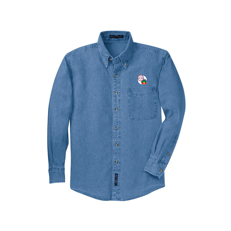 ACS204T. Men's Tall Long Sleeve Faded Denim Shirt