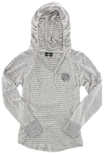 ACS132. Women's Cuddle Fleece V-Neck Hooded Pullover
