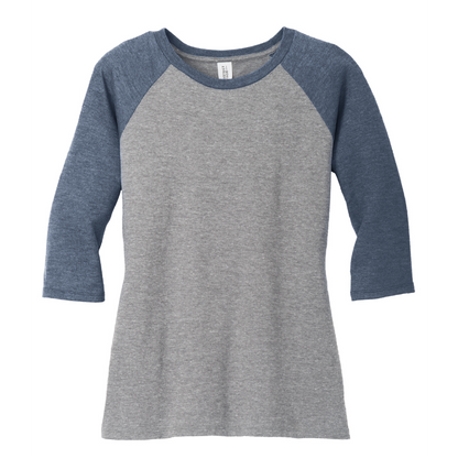 TRCN120. District Ladies 3/4 Sleeve Raglan
