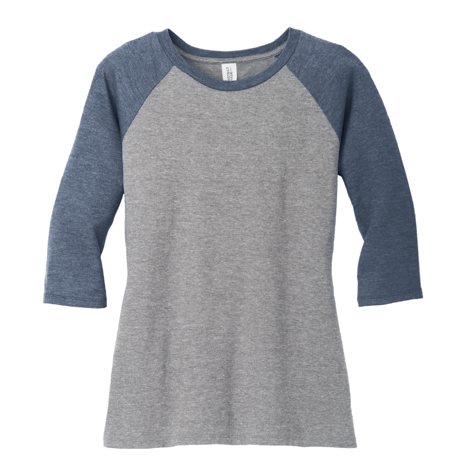 WYS120. District Ladies 3/4 Sleeve Raglan