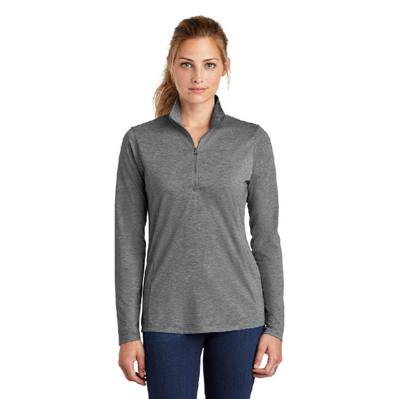 CAPLP105. Ladies PosiCharge ® Tri-Blend Wicking 1/4-Zip Pullover