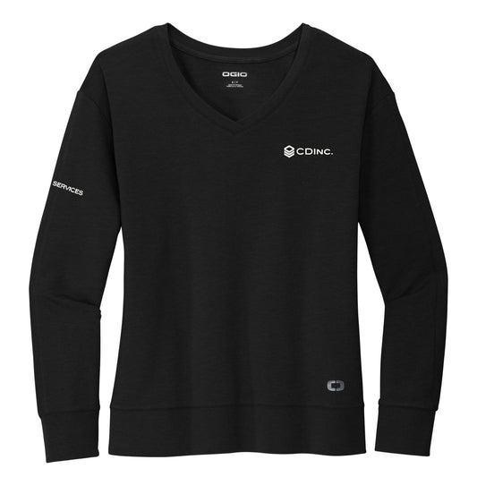 EAPC110. OGIO® Ladies Luuma Flex Long Sleeve V-Neck