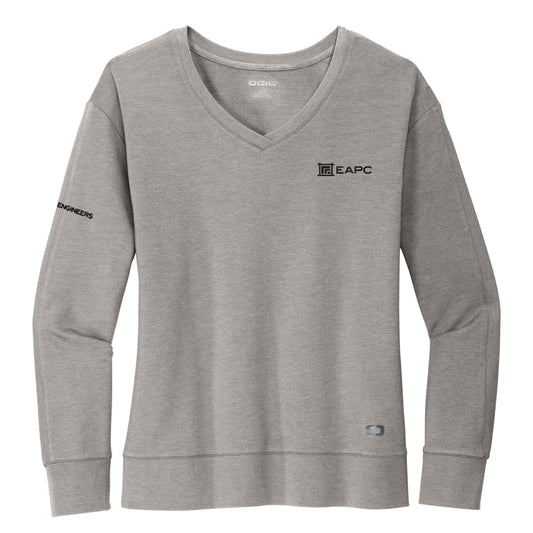 EAPC110. OGIO® Ladies Luuma Flex Long Sleeve V-Neck