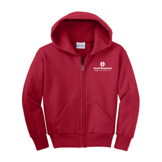 GSL001. Port & Company Youth Fleece Full-Zip Hooded Sweatshirt