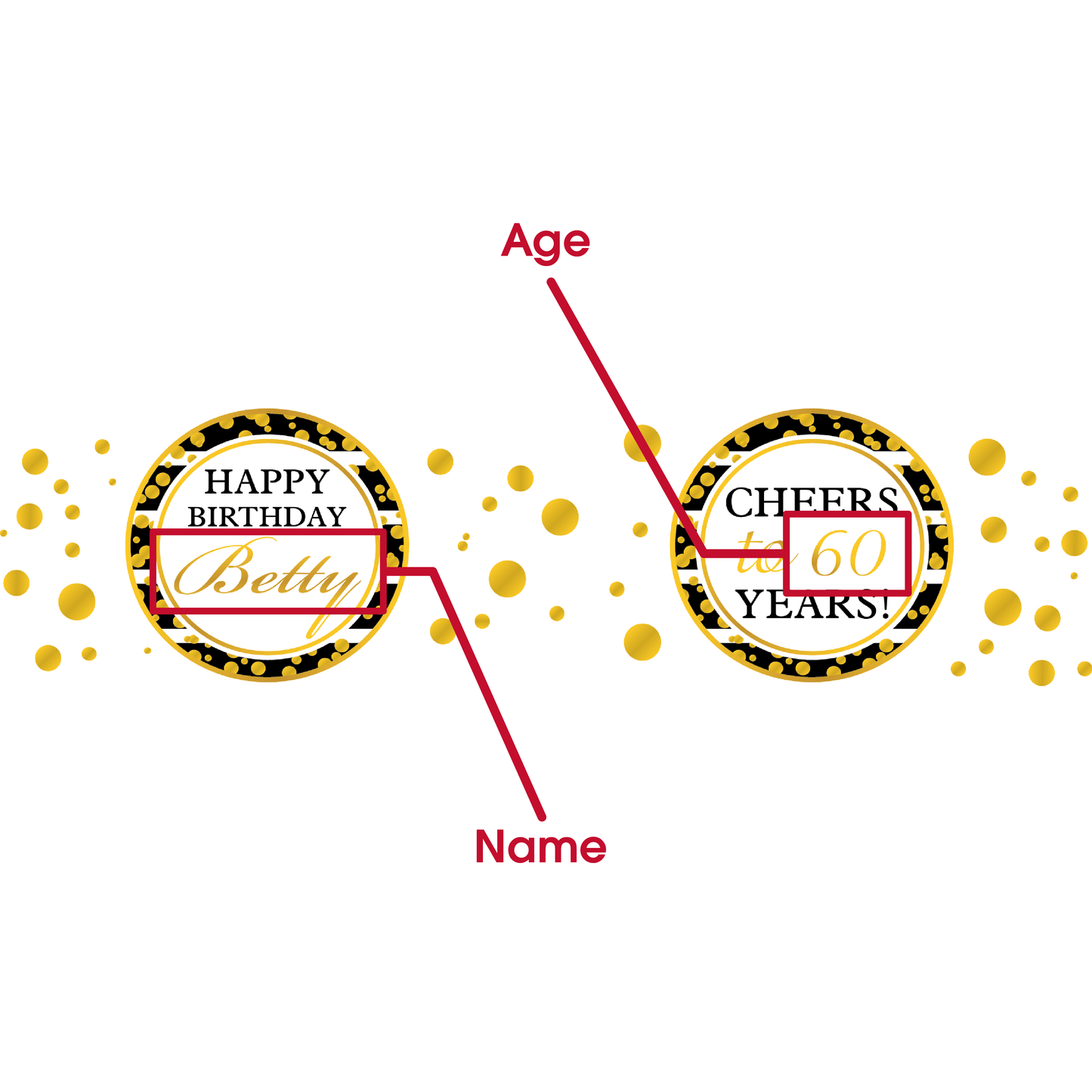 Gold Polka Dot Birthday Cup