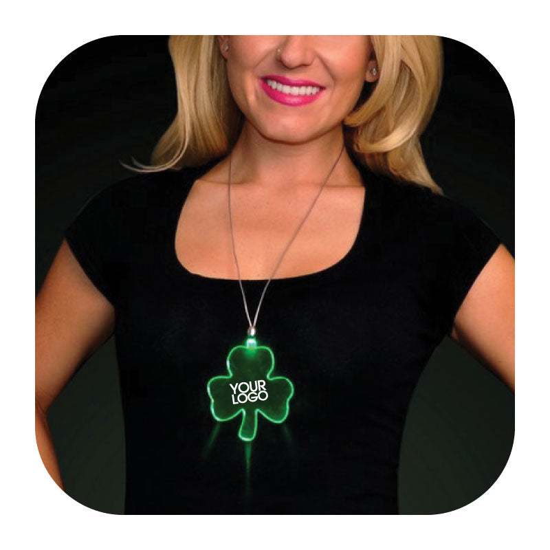 XL Green Light Up Shamrock Necklace