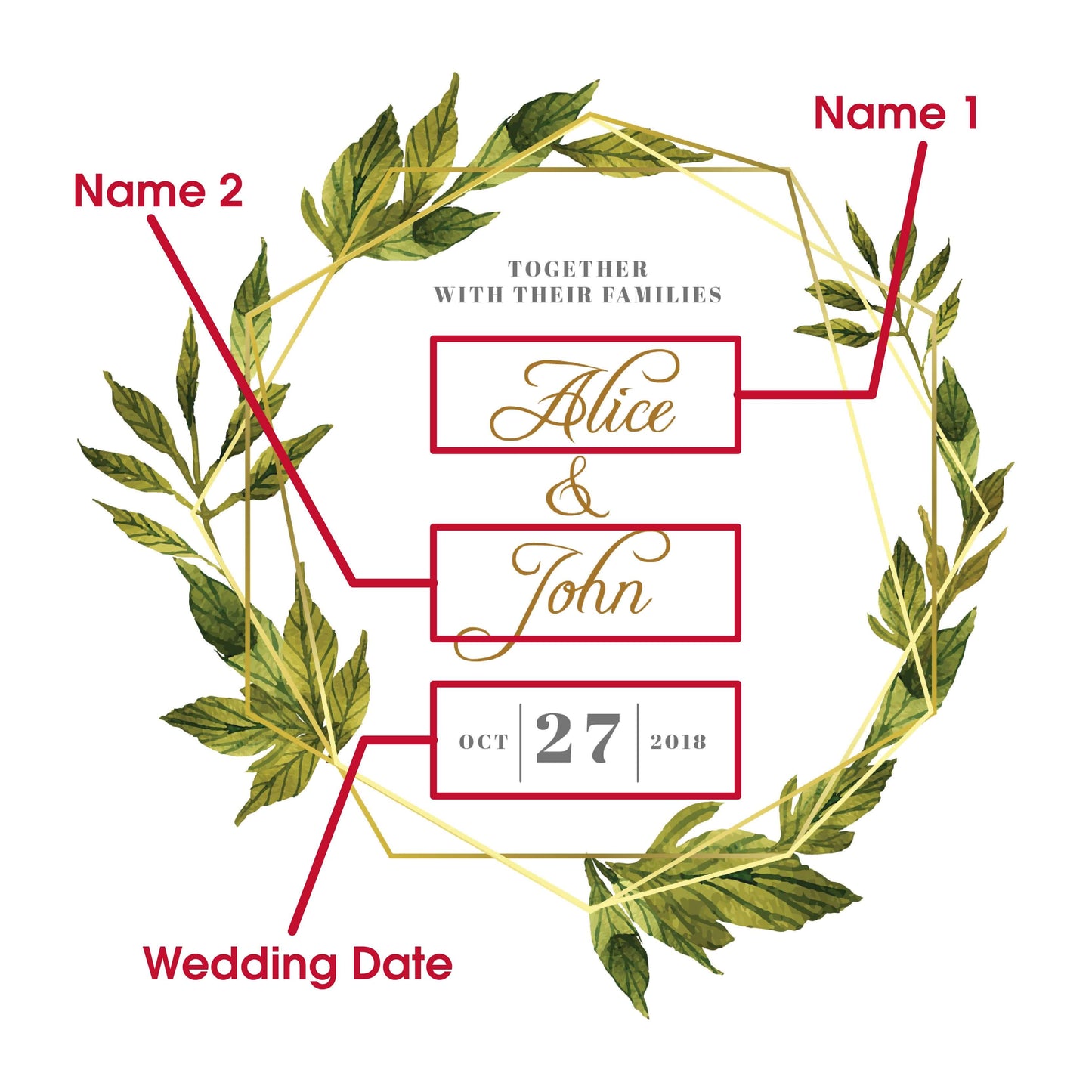 Green Wreath Wedding Cup