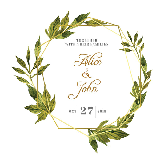 Green Wreath Wedding Cup