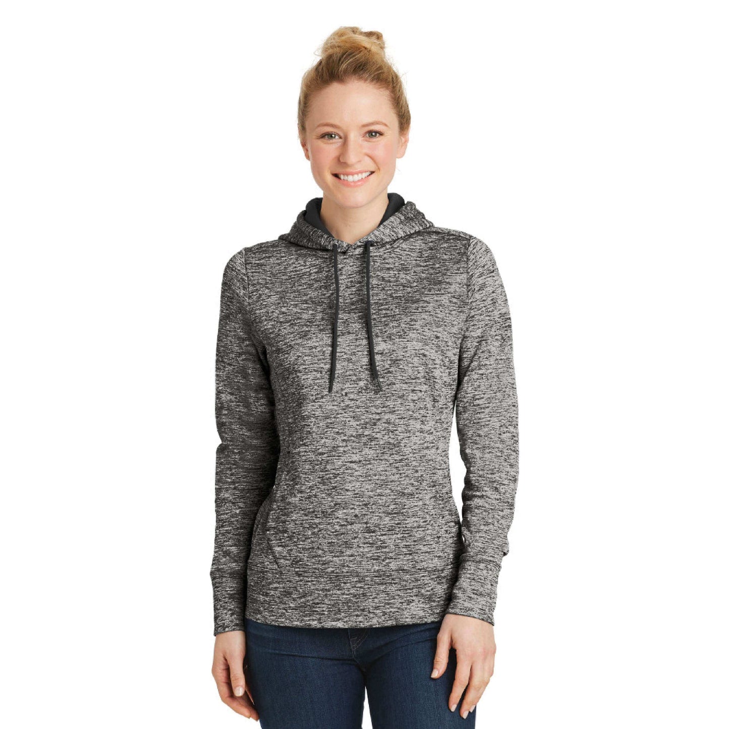 CAPLP106. Ladies PosiCharge® Electric Heather Fleece Hooded Pullover