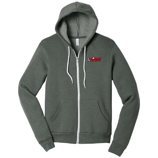 KM102. Unisex Full Zip Hooded Sweatshirt