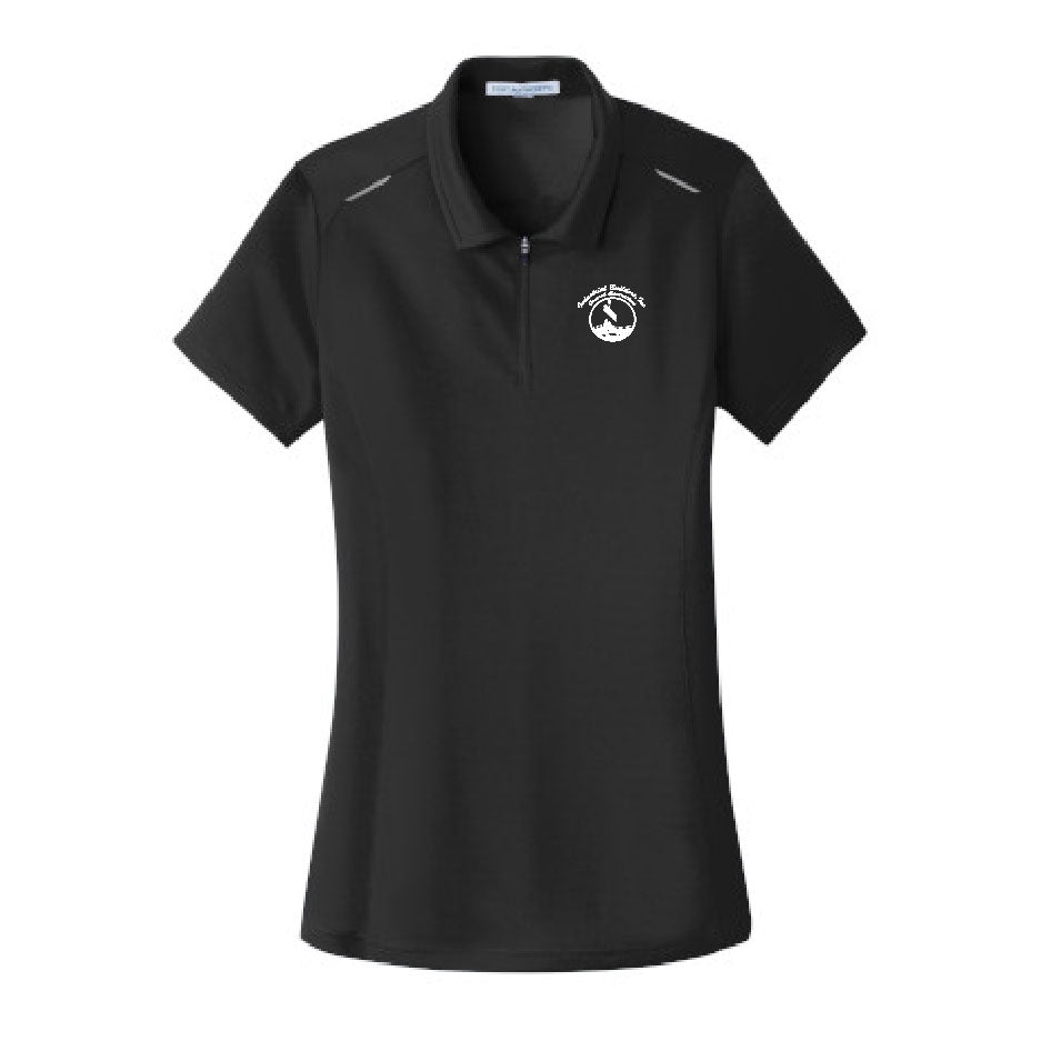 IBI102. Ladies’ Port Authority Pinpoint Mesh Zip Polo