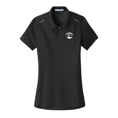 IBI102. Ladies’ Port Authority Pinpoint Mesh Zip Polo