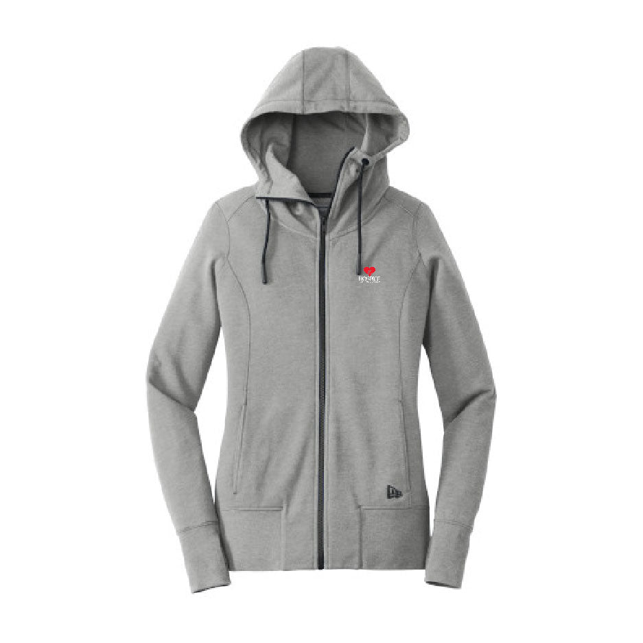 HRRV111. New Era® Ladies Tri-Blend Fleece Full-Zip Hoodie