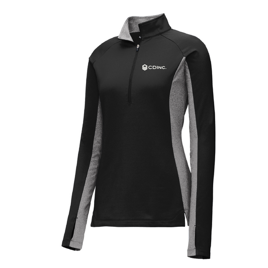EAPC123. Sport-Tek® Ladies Sport-Wick® Stretch Contrast 1/2-Zip Pullover