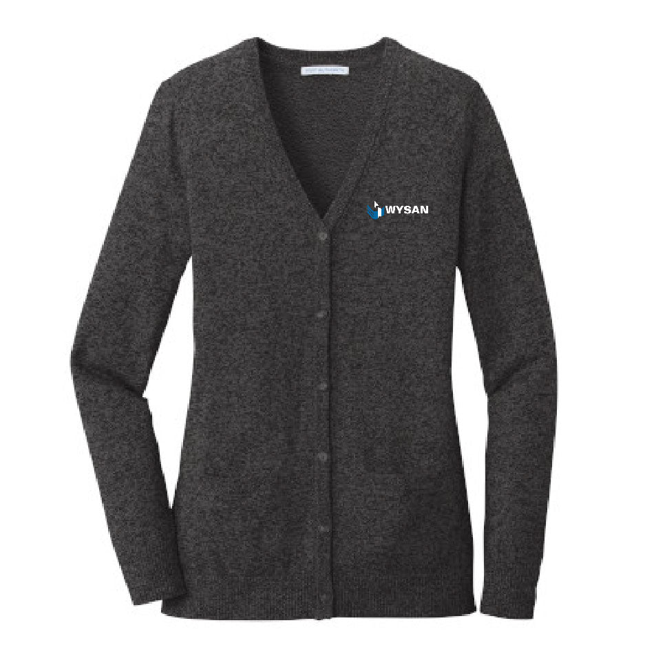 WYS101. Port Authority® Ladies Marled Cardigan Sweater