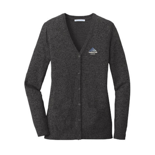 TRCN101. Port Authority® Ladies Marled Cardigan Sweater