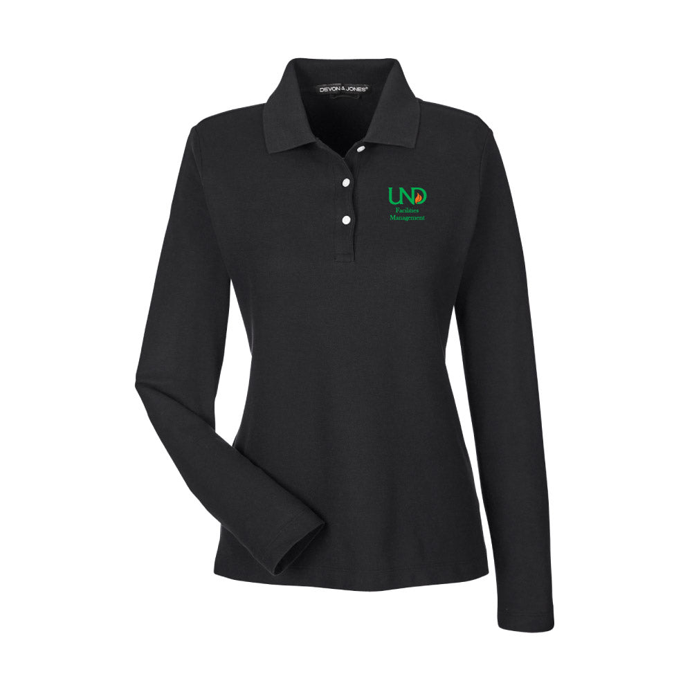 UNDFMS. Devon & Jones Ladies' Pima Piqué Long Sleeve Polo