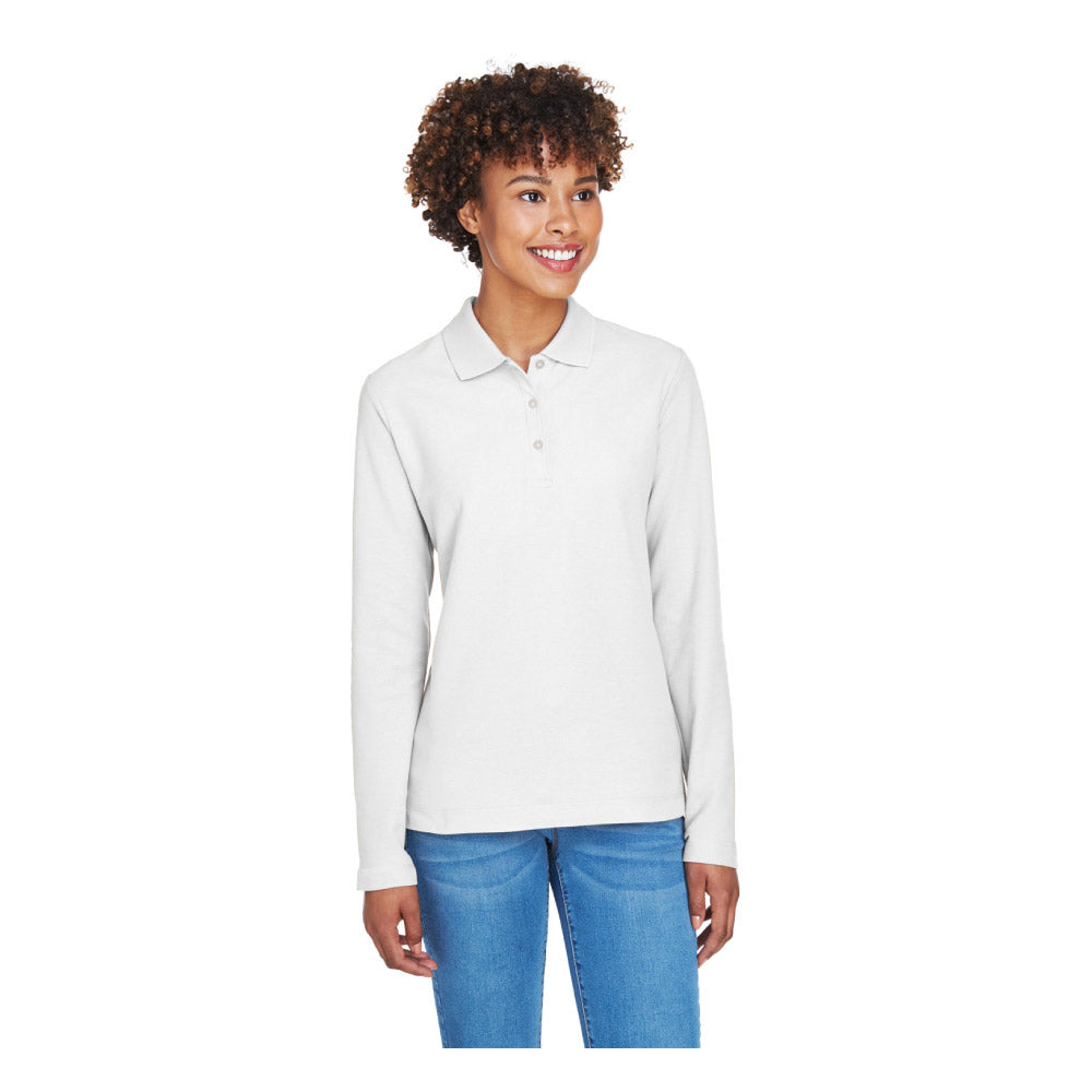 UNDFMS. Devon & Jones Ladies' Pima Piqué Long Sleeve Polo