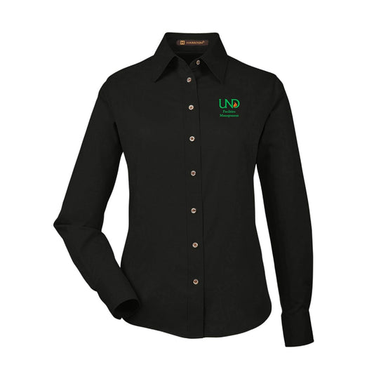 UNDFMS. Harriton Ladies' Easy Blend Twill Long Sleeve