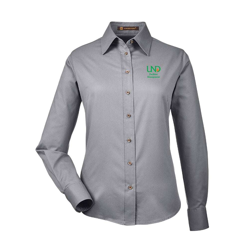 UNDFMS. Harriton Ladies' Easy Blend Twill Long Sleeve