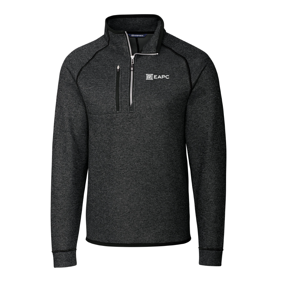 EAPC240. Cutter & Buck Mainsail Sweater-Knit Mens Half Zip Pullover Jacket