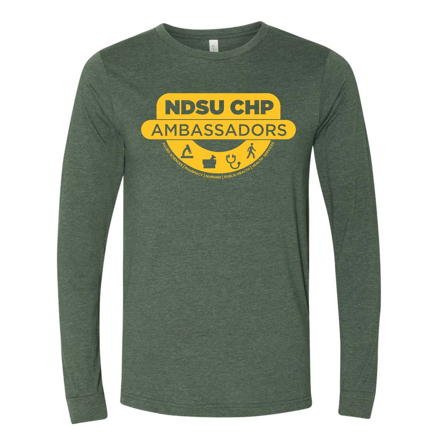 NDSUCHP301. BELLA + CANVAS Unisex Heather CVC Long Sleeve Tee