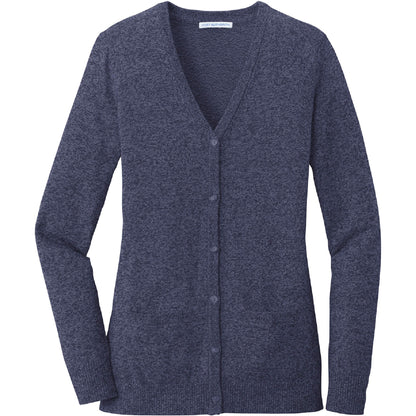 FLAG100. Women's Port Authority® Marled Cardigan Sweater