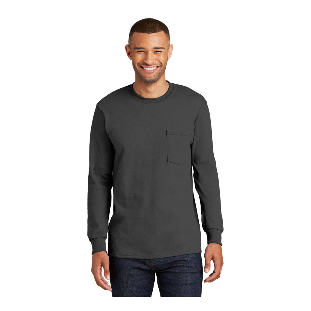 UNDFMS. Port & Company® Long Sleeve Essential Pocket Tee